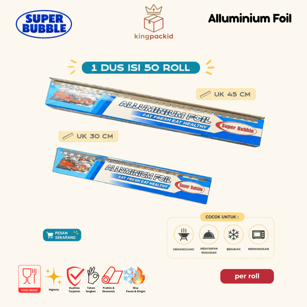 Aluminium Foil Super Bubble Tahan Panas 1 Roll